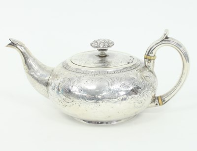 Lot 1107 - A George III silver teapot, Hannah Northcote,...