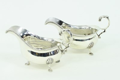 Lot 1110 - A pair of silver sauce boats, GH, Sheffield...