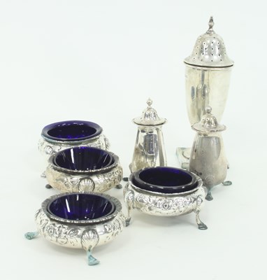 Lot 1119 - A set of four Victorian silver salts, RH,...