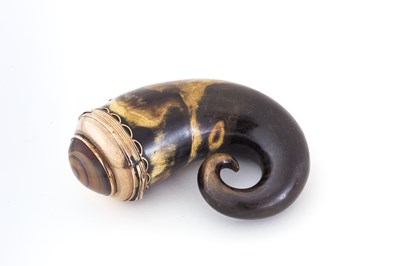 Lot 1149 - A Scottish horn snuff mull, early 19th Century,...