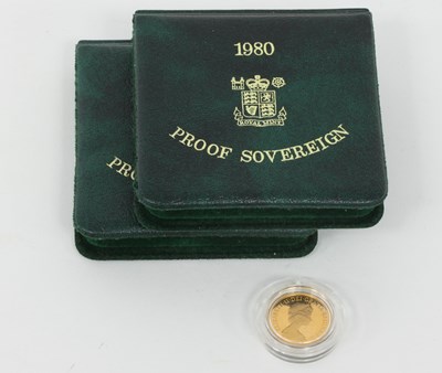 Lot 1174 - Two gold sovereigns, 1980