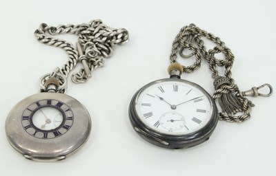 Lot 1256 - A silver cased half-hunter pocket watch, the...