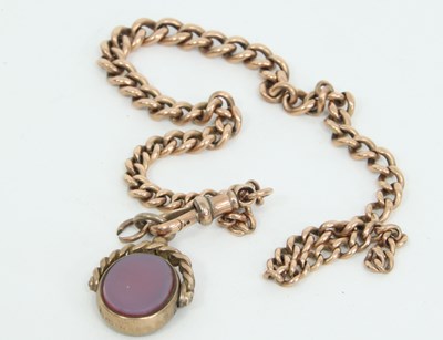 Lot 1257 - A 9ct gold Albert chain of graduated links,...