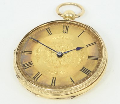 Lot 1264 - An 18ct gold cased open faced pocket watch,...