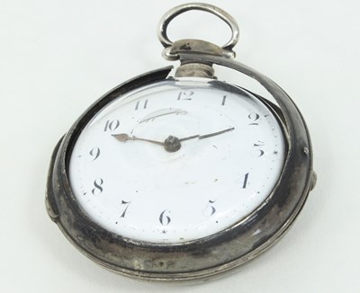 Lot 1266 - A George III silver pair-cased pocket watch,...