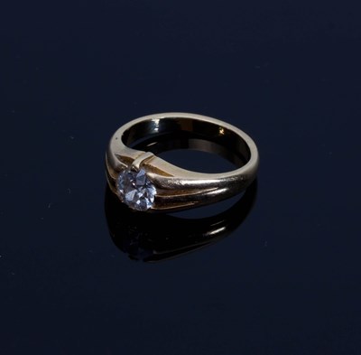 Lot 1288 - A Victorian single stone diamond ring, claw...