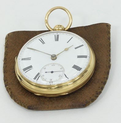 Lot 1295 - An 18ct gold cased open faced pocket watch,...