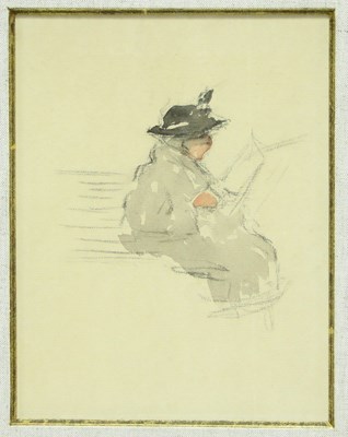 Lot 118 - Louis Forain/Study of a Seated Woman Reading a...