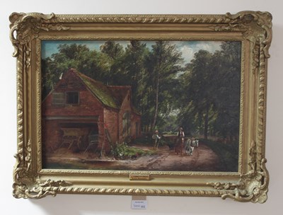 Lot 161 - J J Hughes/Figure by a Country Barn near Alton,...