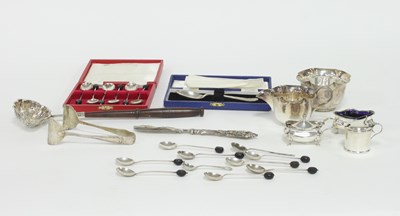 Lot 227 - A boxed set of silver teaspoons, Birmingham...