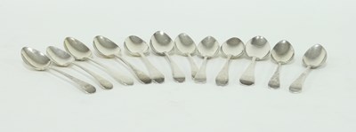 Lot 252 - Twelve old English pattern silver dessert...