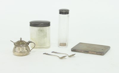 Lot 254 - Two silver topped dressing bottles, a...