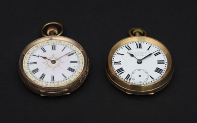 Lot 301 - A lady's key wind pocket watch, the case...