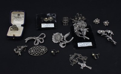 Lot 310 - A collection of marcasite jewellery including...