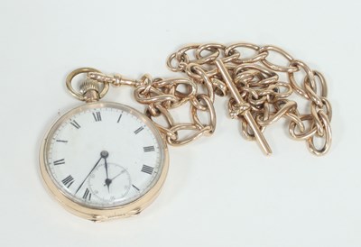 Lot 316 - A 9ct gold cased open-faced pocket watch, the...