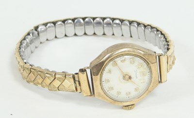 Lot 326 - A lady's 9ct gold cased wristwatch, the...