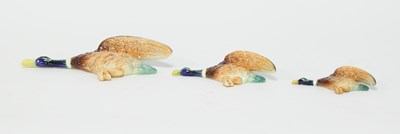 Lot 374 - Three Sylvac graduated flying ducks, two with...