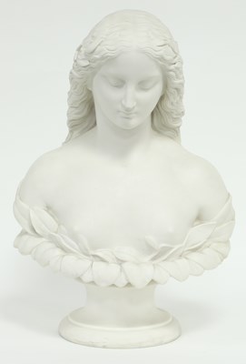 Lot 386 - A large Copeland parian bust of a lady, 55cm high