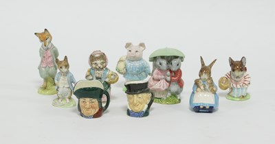 Lot 387 - Seven Beswick Beatrix Potter figures and two...