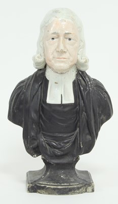 Lot 393 - An Enoch Wood pottery bust of John Wesley,...