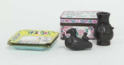 Lot 426 - Two small Chinese bronzes and some Cantonese...