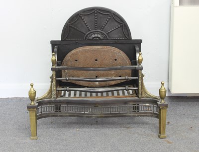 Lot 529 - A George III style steel and brass serpentine...