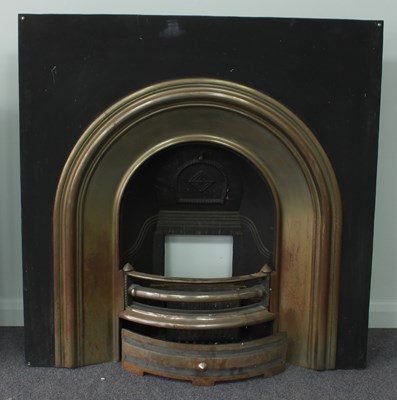 Lot 531 - A steel fireplace, 102cm wide x 102cm high