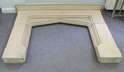 Lot 533 - A Tudor style sandstone fire surround, 160cm...