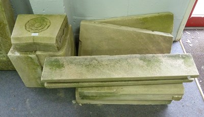 Lot 534 - A limestone fire surround, 186cm wide x 149cm...