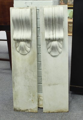 Lot 535 - A pair of gothic marble mantel supports, with...