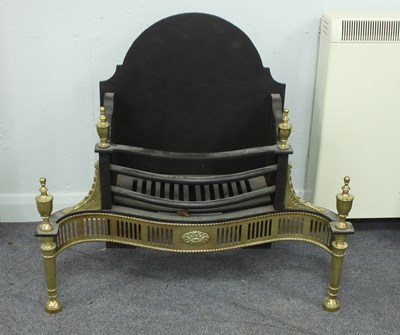 Lot 545 - A George III style serpentine brass and iron...