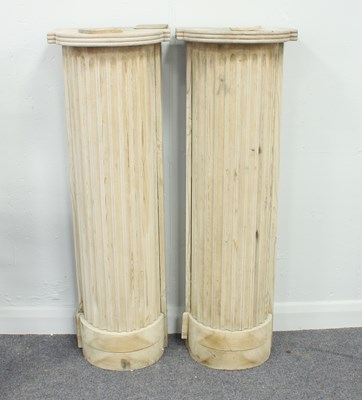 Lot 547 - A pair of pine fluted corner columns, circa...