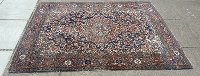 Lot 569 - A Hamadan rug, the stylised floral field on a...