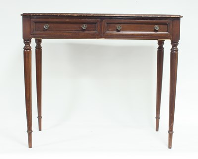 Lot 588 - A writing table, the top with inset writing...