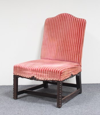 Lot 619 - A George III mahogany upholstered single chair,...