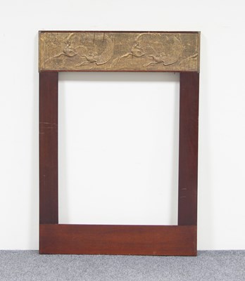 Lot 623 - A mirror frame with panel of embossed animals