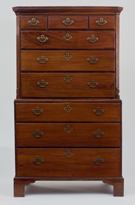 Lot 625 - A George III mahogany chest on chest with...