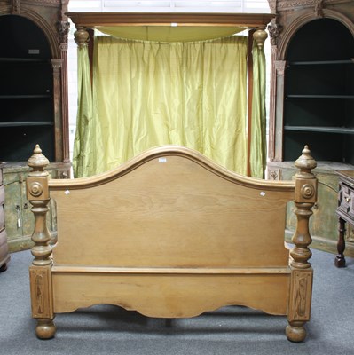 Lot 660 - A Victorian pine half-tester bed with moulded...