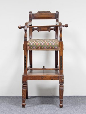 Lot 663 - A George III child's high armchair with carved...