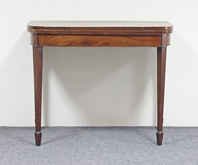 Lot 664 - A Regency mahogany D-shaped card table, the...