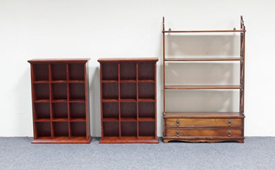 Lot 668 - A pair of hanging shelves, each of twelve...