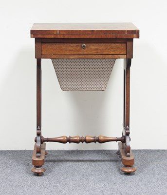 Lot 669 - A Victorian rosewood games and work table,...