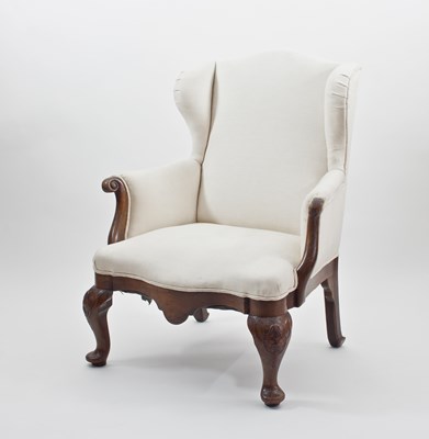 Lot 674 - A walnut framed wingback armchair of 18th...