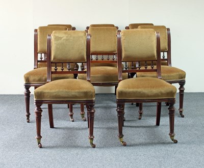 Lot 683 - Eight late 19th Century walnut salon chairs...