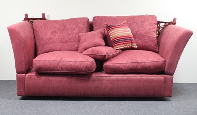 Lot 708 - A Knole type sofa covered in crimson damask...