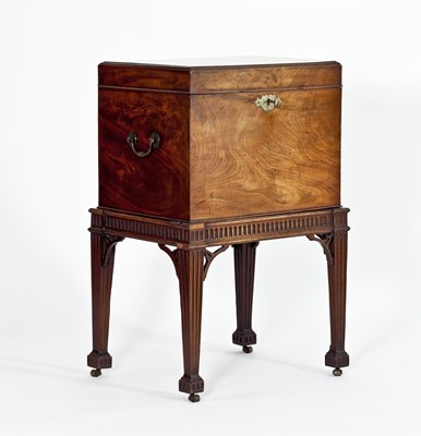 Lot 718 - A George III mahogany cellaret of rectangular...