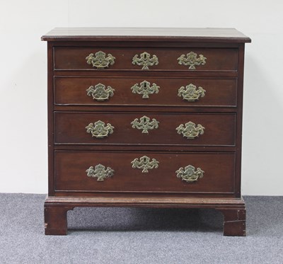 Lot 727 - A George III mahogany chest of four drawers,...