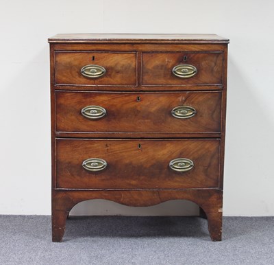 Lot 732 - A 19th Century mahogany bowfront chest of two...