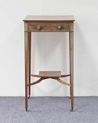 Lot 734 - A 19th Century mahogany bedside table, inlaid...