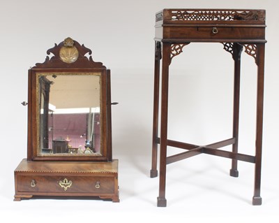 Lot 736 - An 18th Century mahogany box base mirror...